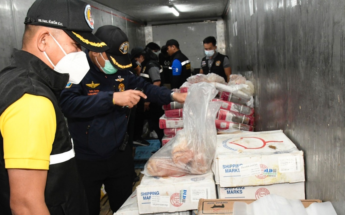 5 100 kg fleisch in chon buri beschlagnahmt