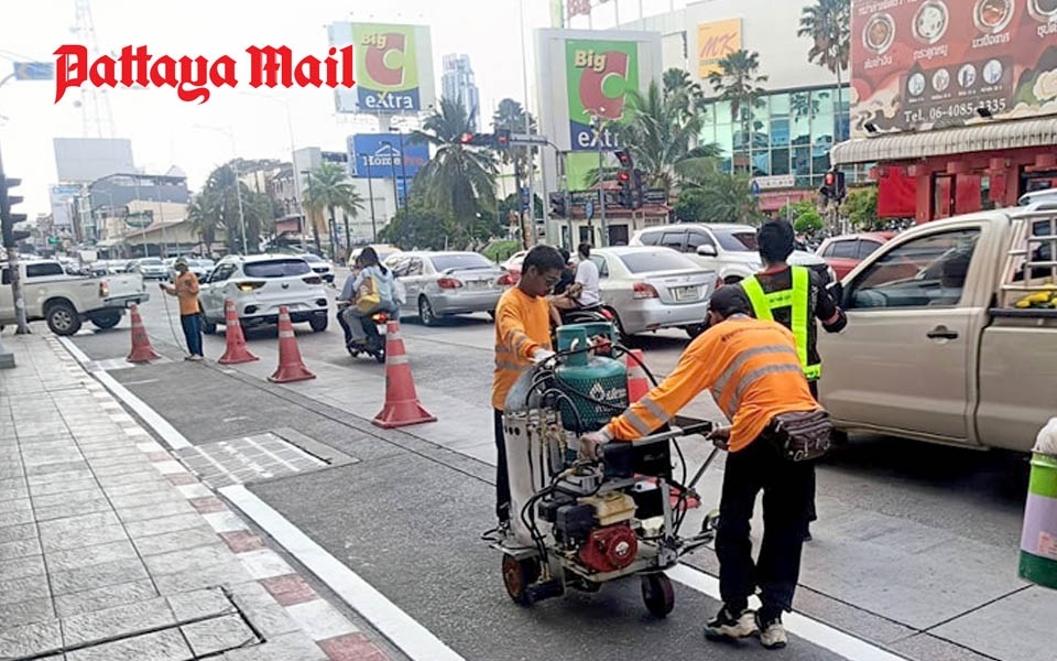 Central pattaya road bekommt richtige fahrspuren keine grabungen mehr