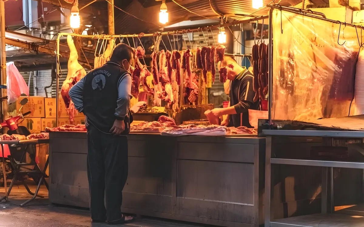 Rohes fleisch auf thailands maerkten kaufen oder nicht