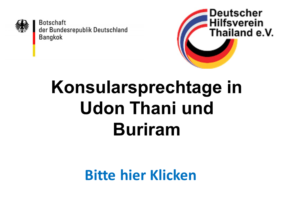 Konsularsprechtage in Udon Thani und Buriram