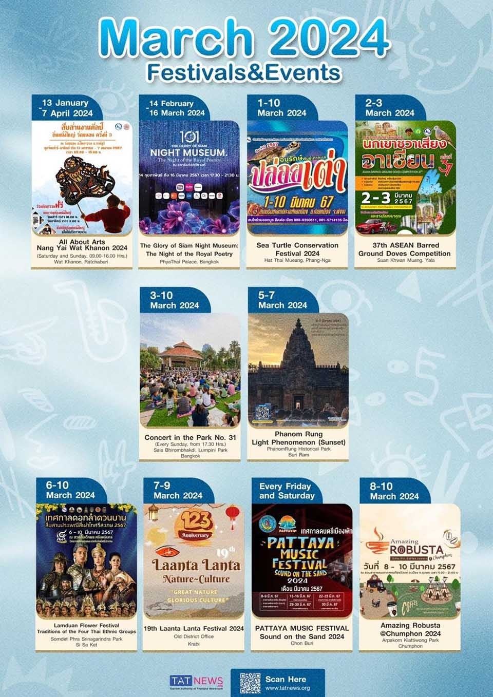 Festivals und veranstaltungen in pattaya und ganz thailand im maerz 2024