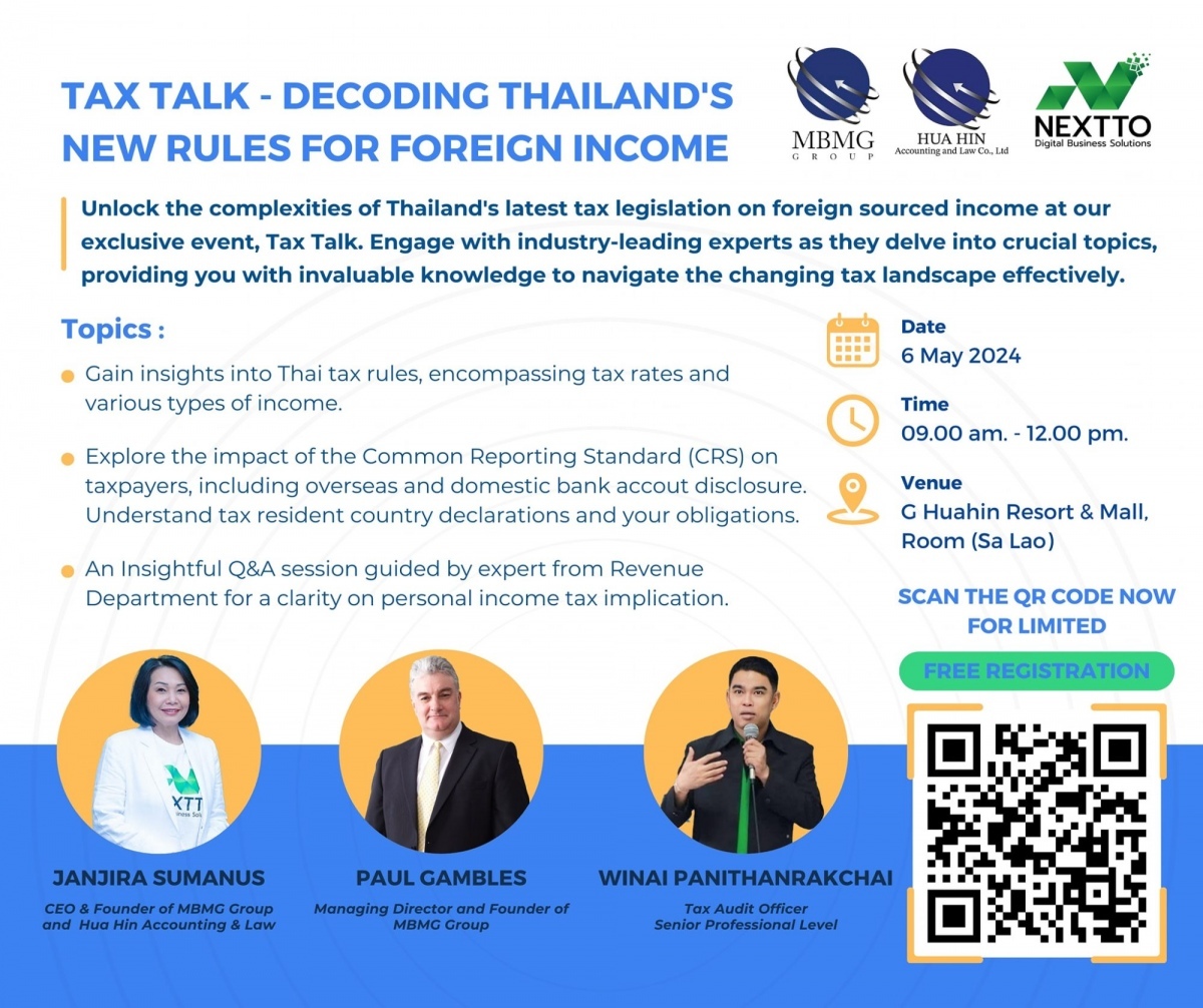 Tax talk auslaendische einkuenfte und versteuerung experte der thailaendischen steuerbehoerde