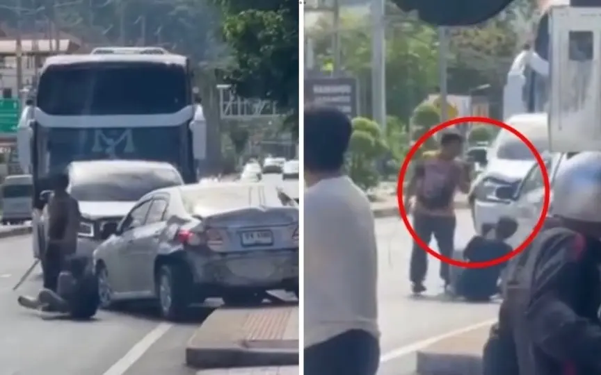 Aggression im strassenverkehr pickup fahrer rammt auto und droht mit schwert 13cfc862