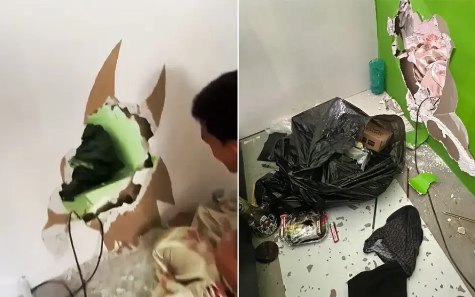 Phuket frecher dieb bohrt sich durch die wand cannabis und geld weg 91ac9495