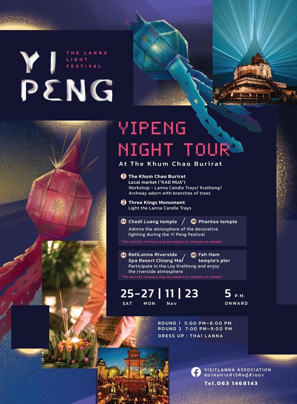Yi peng night tour zur feier von loy krathong in chiang mai vom 25 bis 27 november 82e768a8