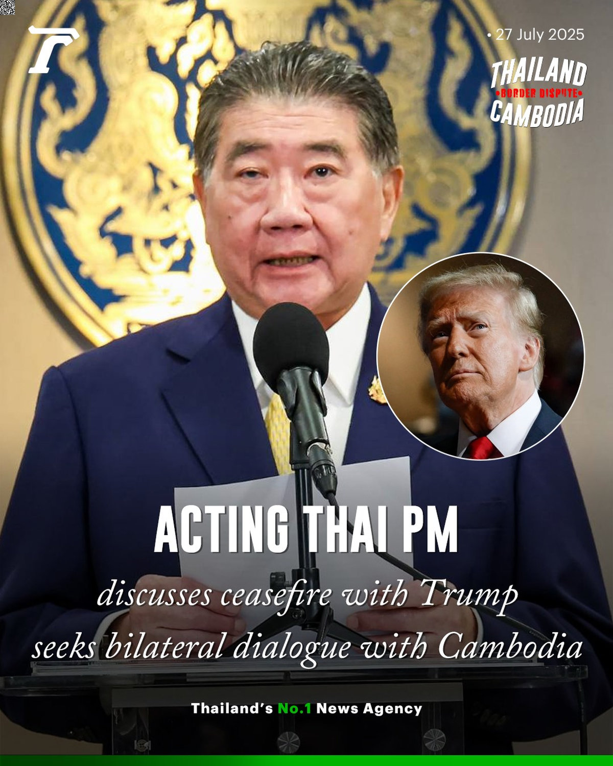 Phumtham spricht mit Trump über Waffenruhe und fordert Dialog