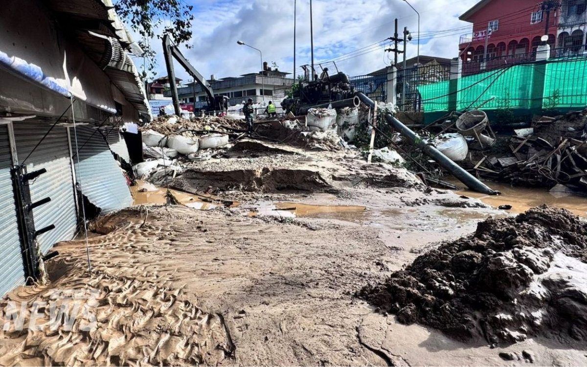Mae Sai: Dritte Flut in diesem Jahr – Stadt im Schlamm