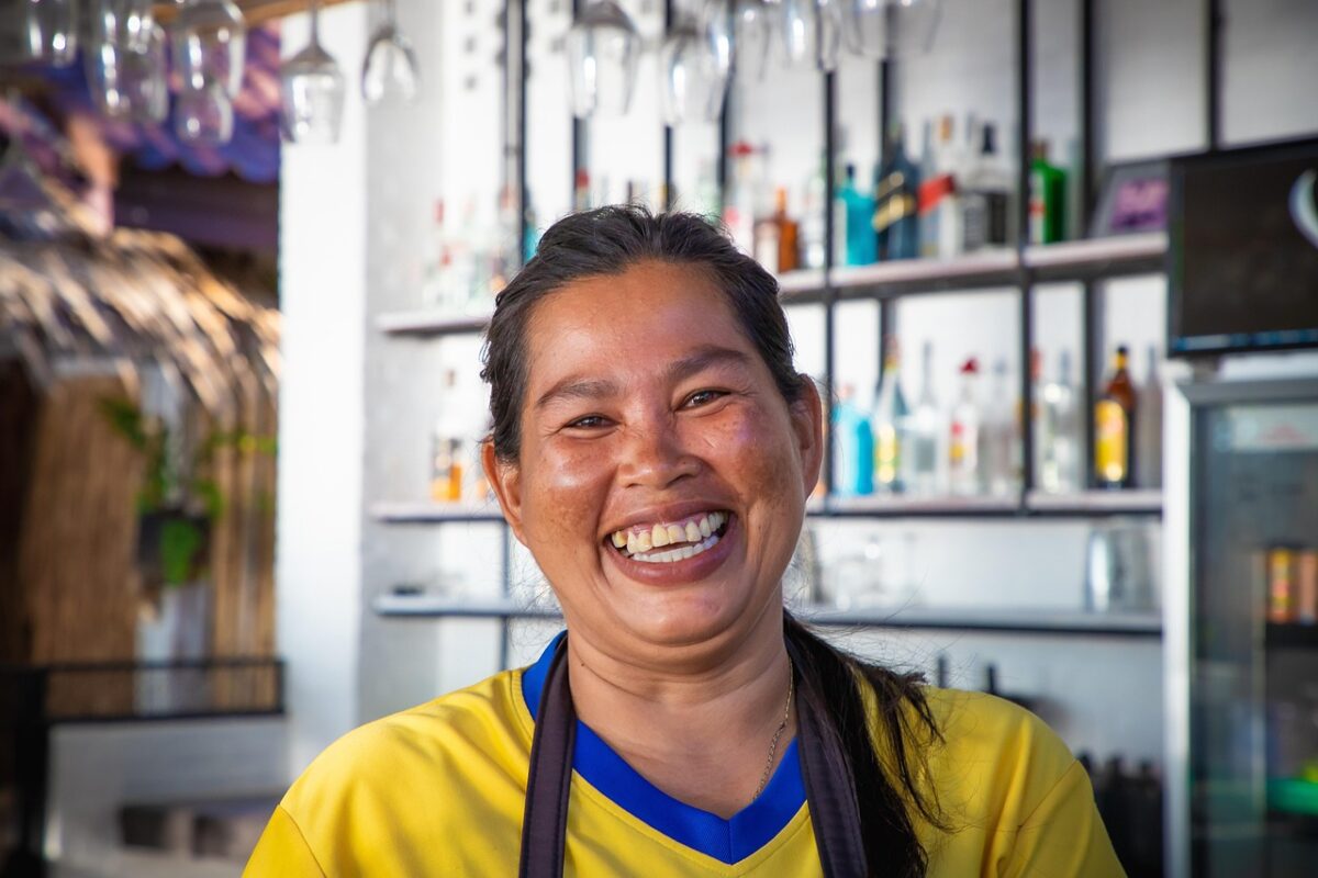 happy, laugh, woman, joy, smile, smiling, cheerful, face, girl, thai, portrait