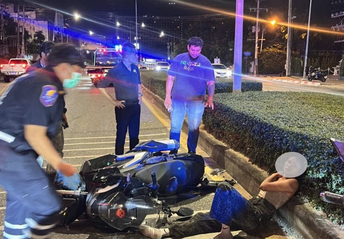 Pattaya: Ausländer fliehen nach nächtlichem Motorradcrash – 3 Verletzte
