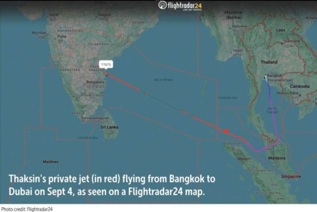 Thaksins Flüge sprengen Flightradar24-Rekorde