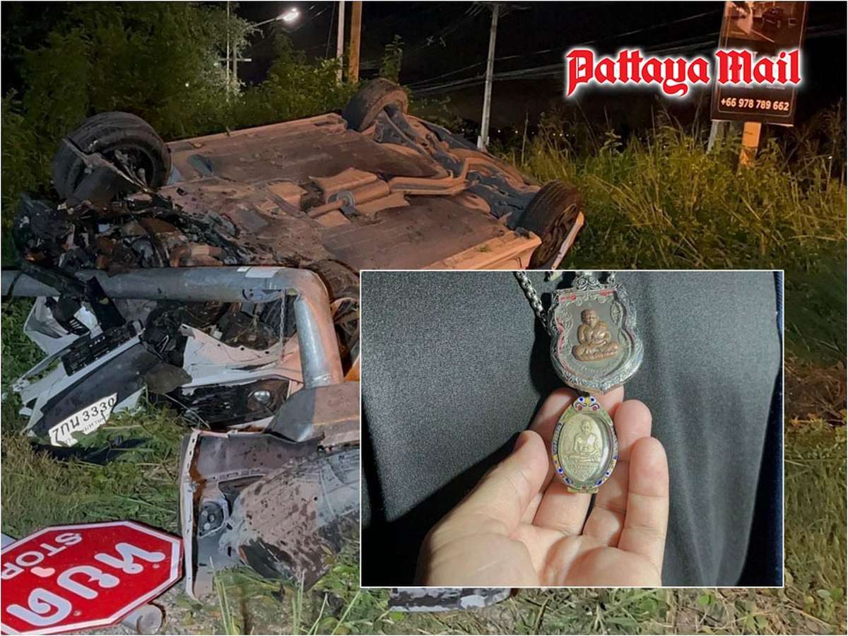 Überschlag in Pattaya – Amulett rettet Fahrer