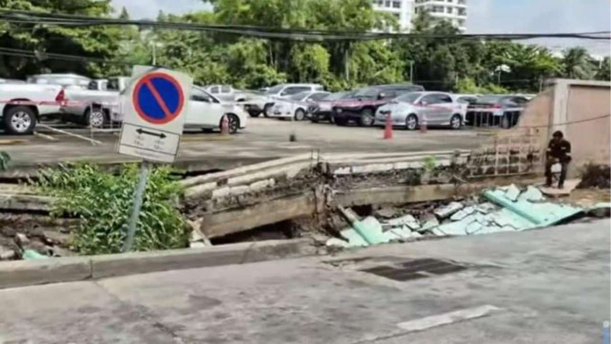 Zweiter Straßeneinbruch in Bangkok – Verkehr steht still!
