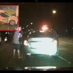 Betrunkener rast in Unfallstelle (Video) Betrunkener rast in Unfallstelle (Video)