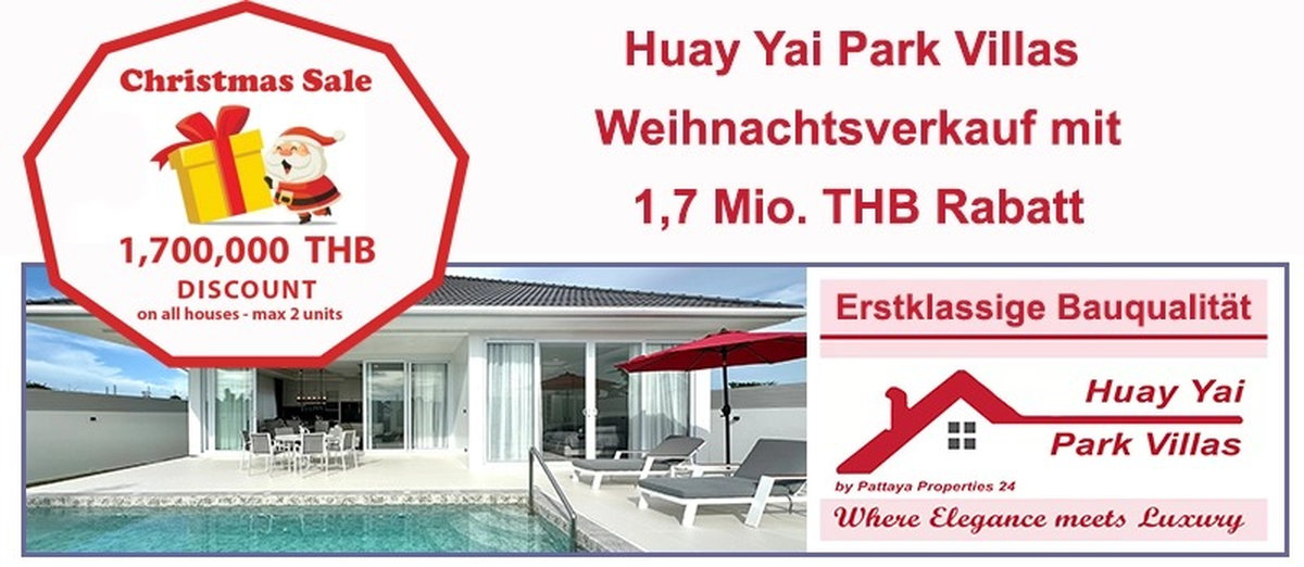 Exklusiver Weihnachtsverkauf bei Huay Yai Park Villas