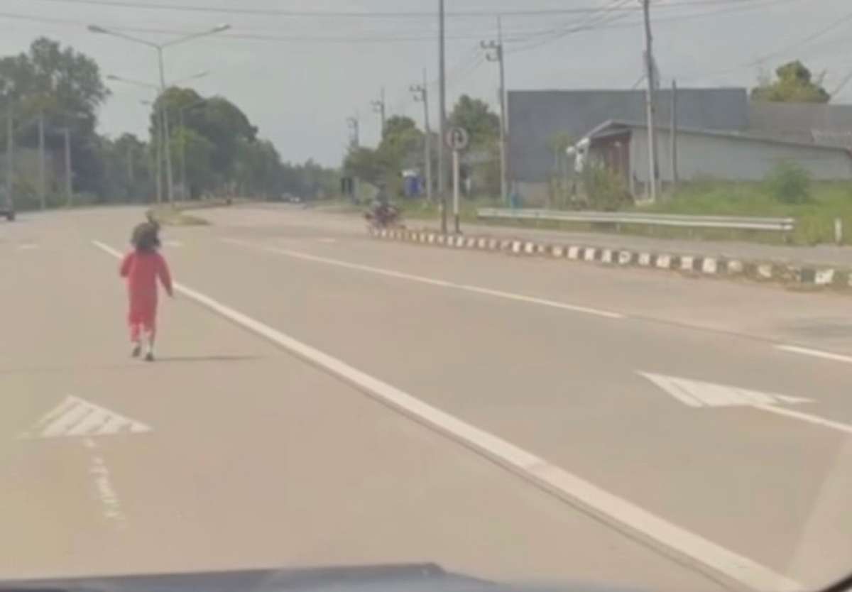 Kita-Schock: Mädchen läuft auf Schnellstraße (Video)