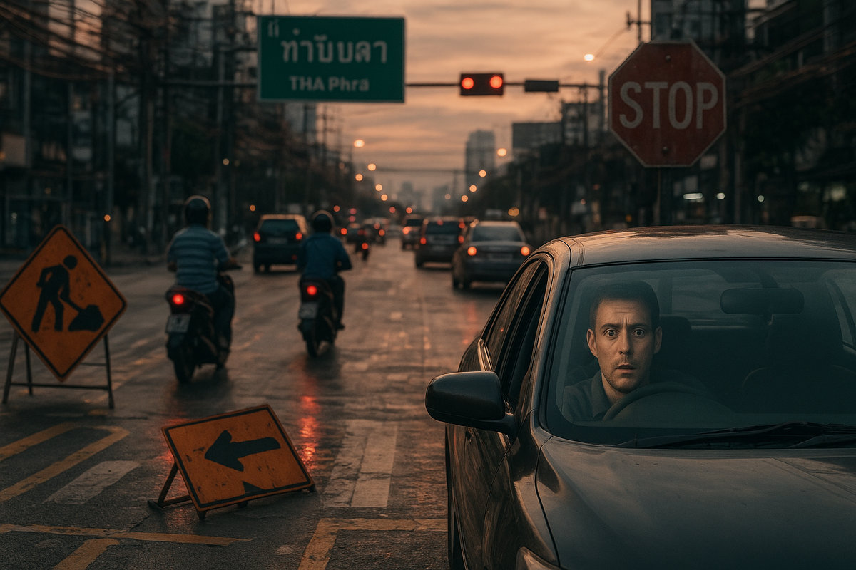 Thailands Verkehrsschilder: Das Chaos