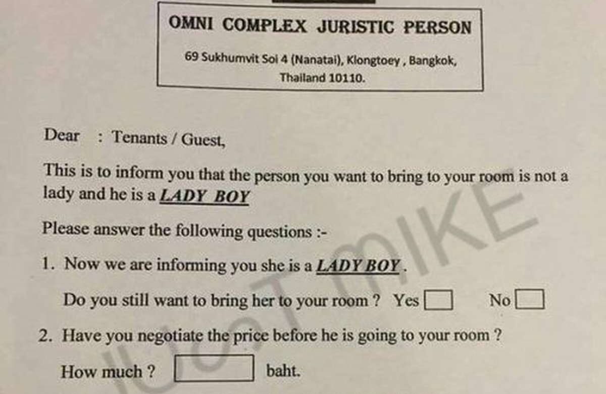 Skurriles „Ladyboy-Formular“ schockiert das Netz