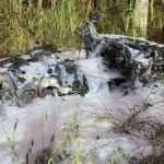 Supercar nach Unfall in Flammen