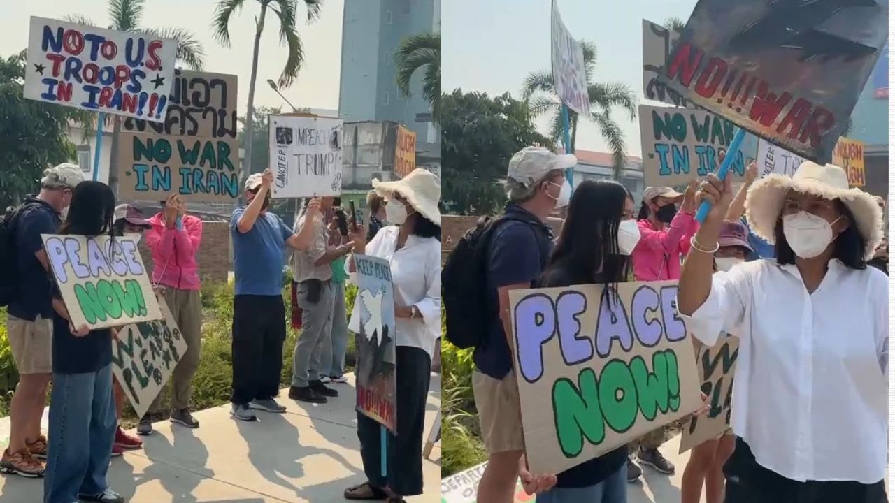 Protest vor US-Konsulat in Chiang Mai: Thais und Ausländer fordern Kriegsende